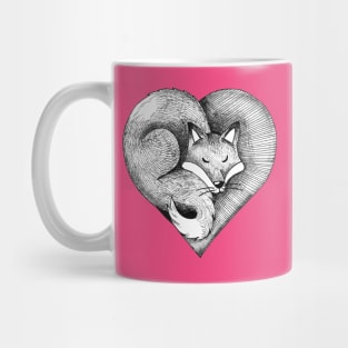 Fox Heart - Tattoo Style Fox in a Heart T-Shirt Mug